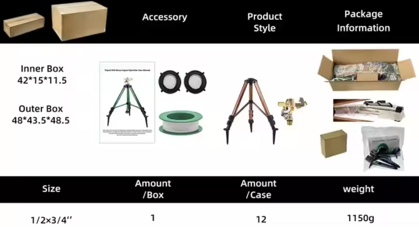 GeRain GerainNew Color Matching Tripod Sprinkler 300 Degree Large Area Coverage