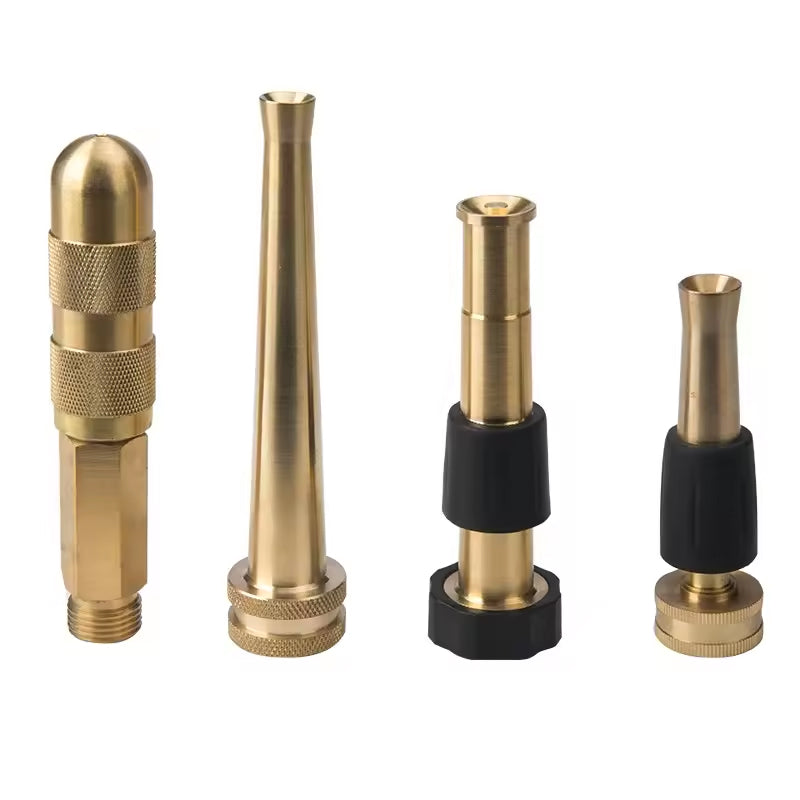 GerainHX-3451 4'' Solid Brass Variable Flow Controls Hose Nozzle Water Gun with Rubber