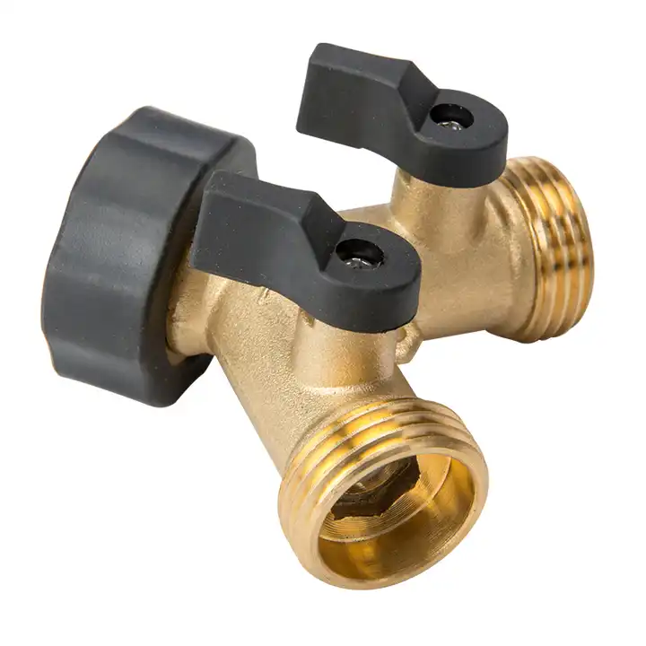 GeRain Hengxin 2 Way Garden Y Brass Water Pipe Hose Connector