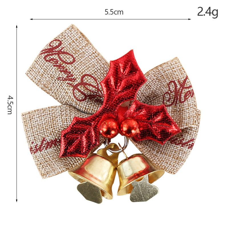 GerainMini Bow Christmas Tree Decoration Christmas Gift Box Dress Up Christmas DIY Accessories Bow Bell Ornaments