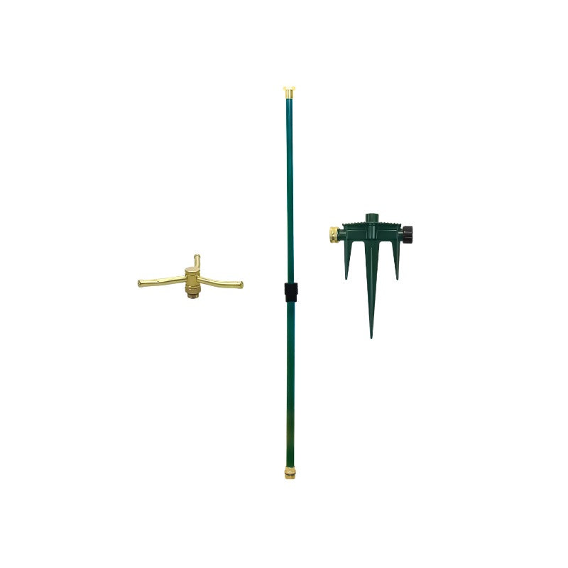 GeRain Hot Sale Watering Nozzle Sprinkler Rotating Brass 3-Arm High-Rise Telescoping Sprayer for Garden