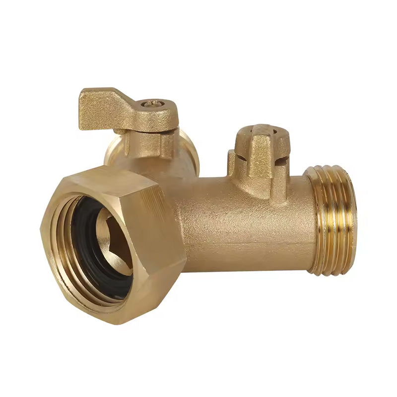 Garden 2 way y shaped heavy duty brass hose splitter connector two way hose splitter