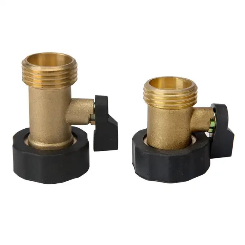 GerainBrass Short One-way Water Hose Connector with Shut-off Valve