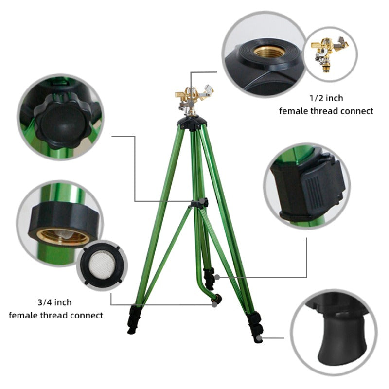 Gerain1set Agricultural Sprinkler Irrigation System Legs Extends Up To 156cm for Irrigation