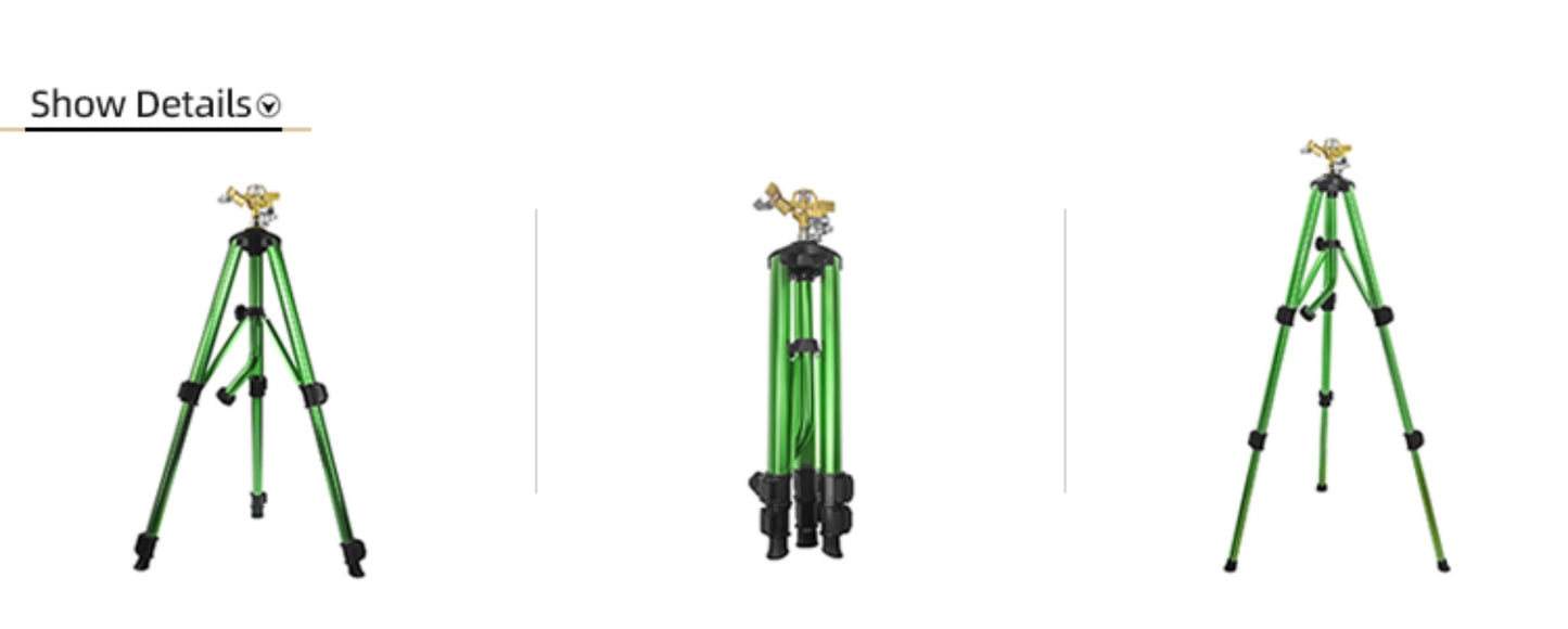 GerainFactory Sprinkler Weighted Impact Sprinkler on Tripod Base with Stakes