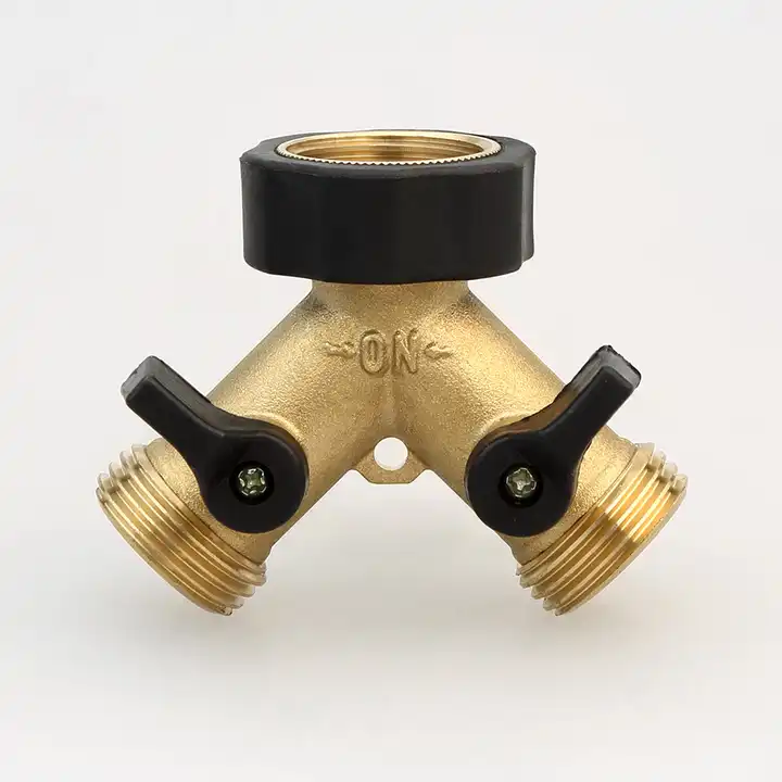 GeRain Hengxin 2 Way Garden Y Brass Water Pipe Hose Connector
