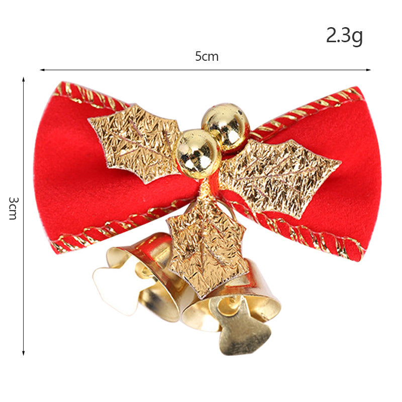 GerainMini Bow Christmas Tree Decoration Christmas Gift Box Dress Up Christmas DIY Accessories Bow Bell Ornaments