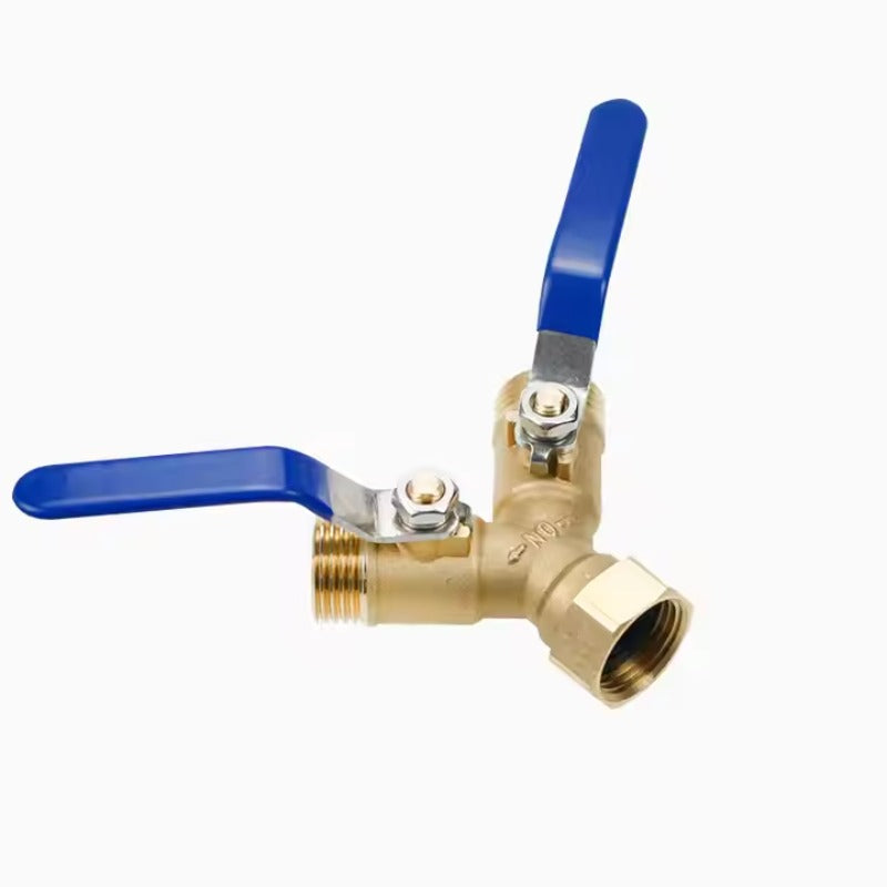 GeRain Extra Long Handle Hose Connector 3/4 Labor-Saving 2 Way Tap and Splitter Hose Connector Splitter for Garden