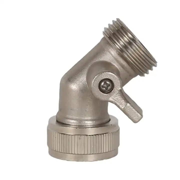 GeRain 45 Degree Garden Irrigation Accessory Brass Water One Way Hose Shut Off Valve