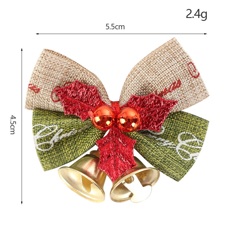 GerainMini Bow Christmas Tree Decoration Christmas Gift Box Dress Up Christmas DIY Accessories Bow Bell Ornaments