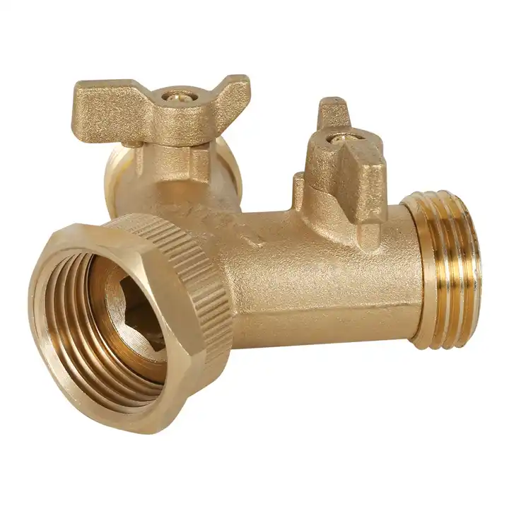 GeRain Garden Y Shaped Copper Brass Water Hose Connectors 2 Way Pipe Fitting
