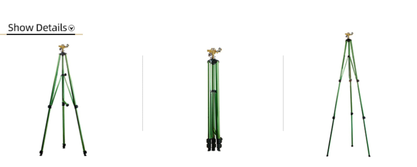 Gerain1set Agricultural Sprinkler Irrigation System Legs Extends Up To 156cm for Irrigation