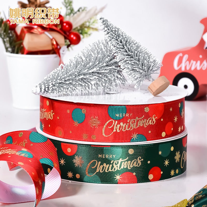 GerainChristmas Polyester Ribbon Diy Accessories Christmas Accessories Gift Box Packaging Christmas Ribbon Decoration Materials