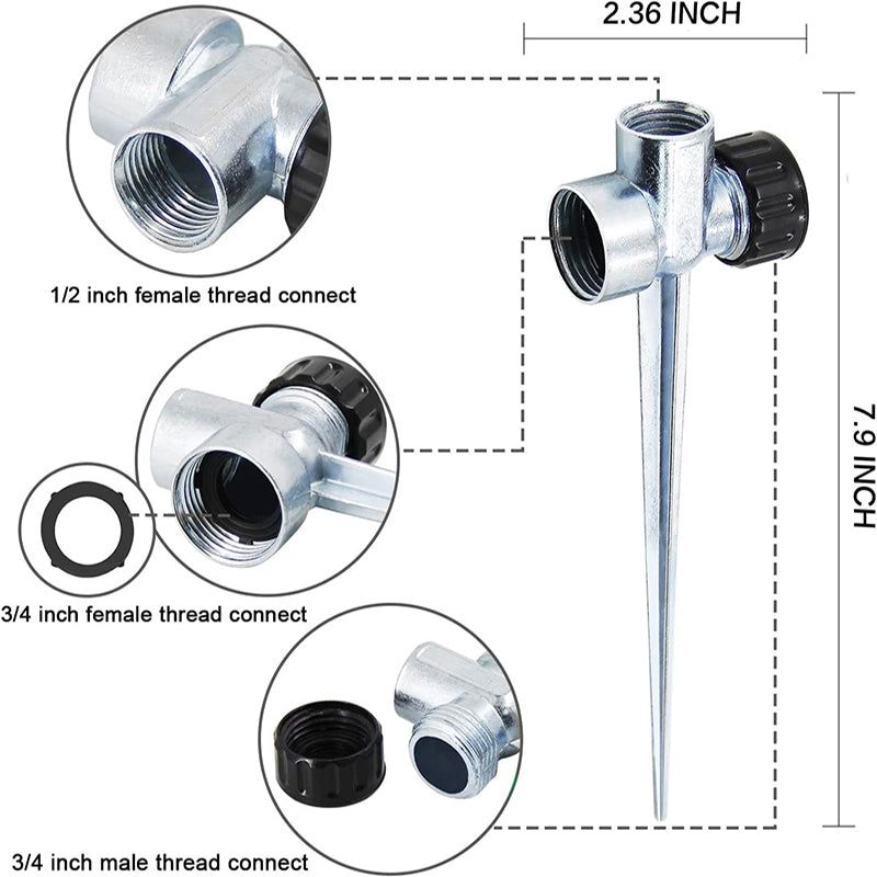 GerainAgriculture Water Irrigation Impact Sprinkler with Metal Spike