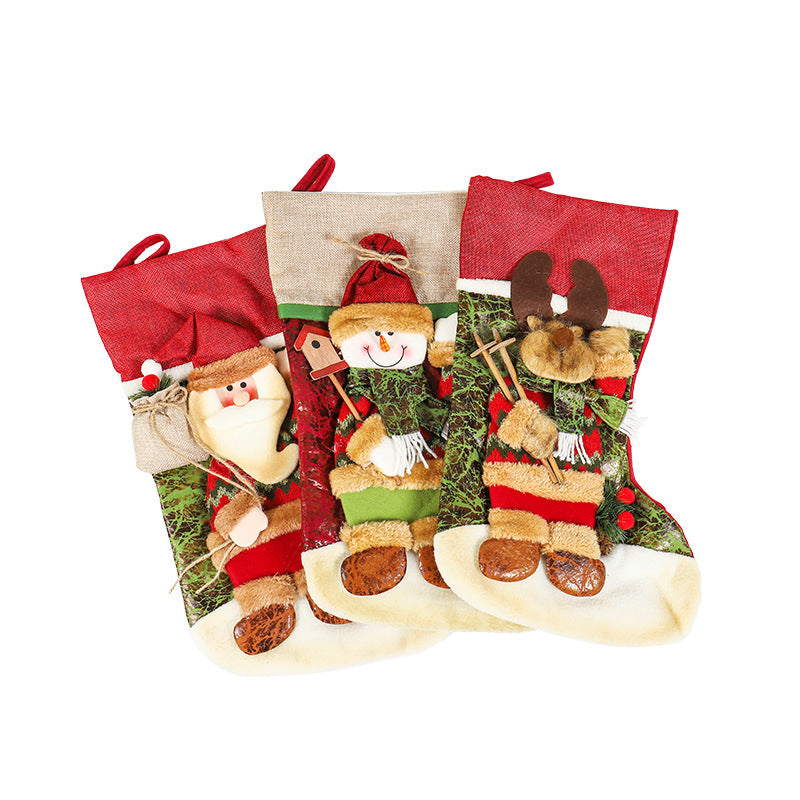 GerainNew Large Christmas Socks Christmas Children's Candy Socks Gift Bag Gift Socks