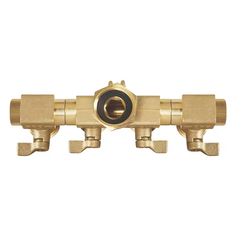 GeRain Garden 4 Way 3/4 Hose Connector Splitter with Two Rotating Branches Pipe Fitting