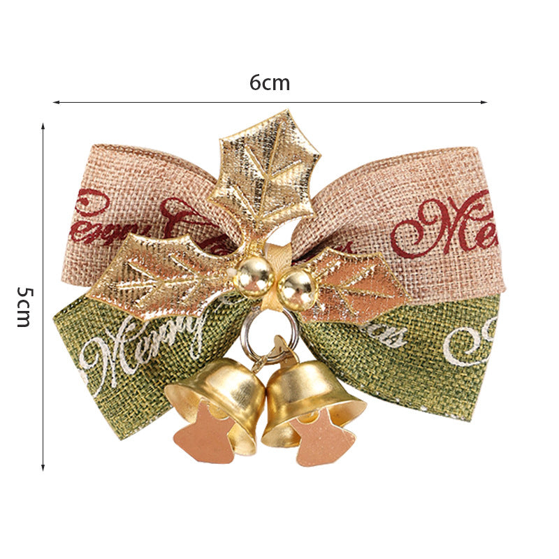 GerainMini Bow Christmas Tree Decoration Christmas Gift Box Dress Up Christmas DIY Accessories Bow Bell Ornaments