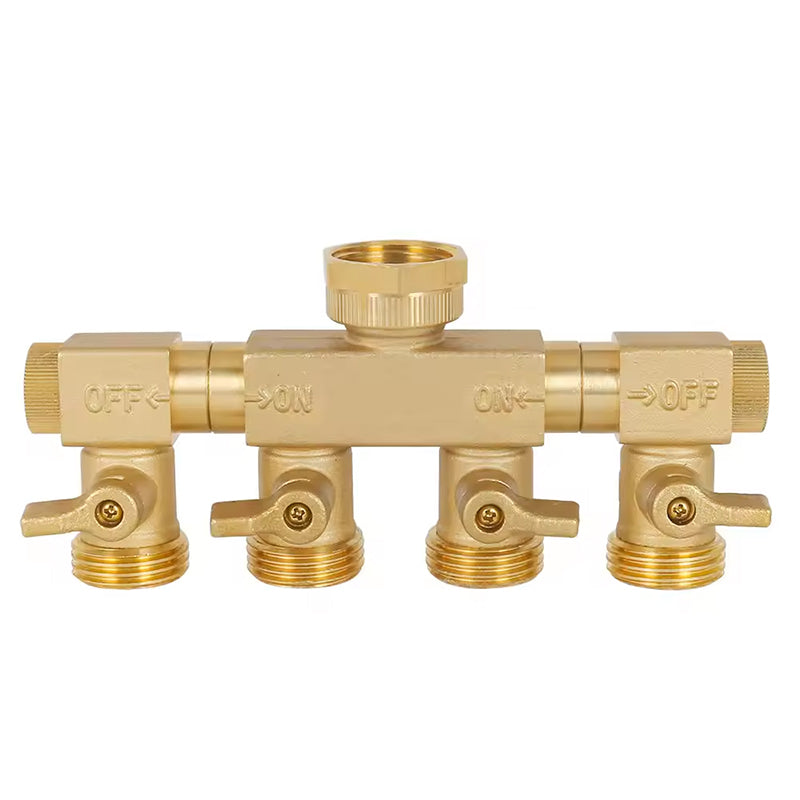 GeRain Garden 4 Way 3/4 Hose Connector Splitter with Two Rotating Branches Pipe Fitting