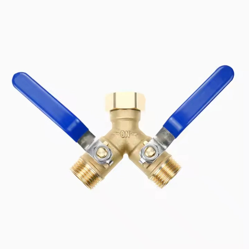 GeRain Extra Long Handle Hose Connector 3/4 Labor-Saving 2 Way Tap and Splitter Hose Connector Splitter for Garden