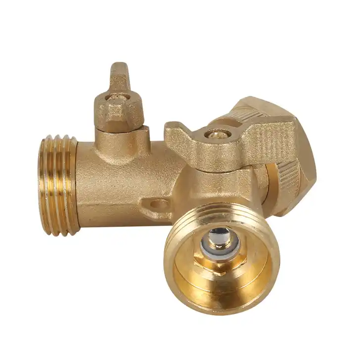 GeRain Garden Y Shaped Copper Brass Water Hose Connectors 2 Way Pipe Fitting