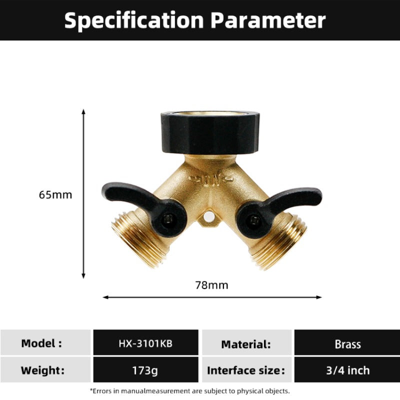 GeRain Heavy Duty Labor-Saving Bent Handle Splitter Valve Y Pipe Connector for Lawn