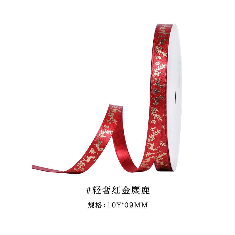 GerainChristmas Polyester Ribbon Diy Accessories Christmas Accessories Gift Box Packaging Christmas Ribbon Decoration Materials