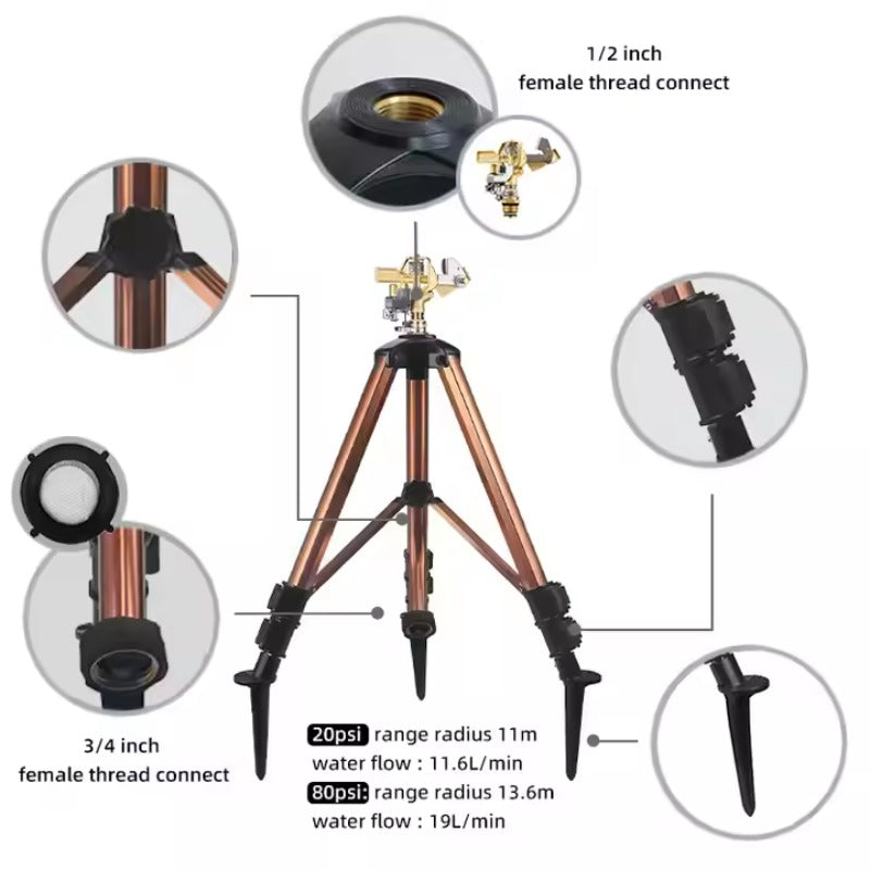 GeRain GerainNew Color Matching Tripod Sprinkler 300 Degree Large Area Coverage