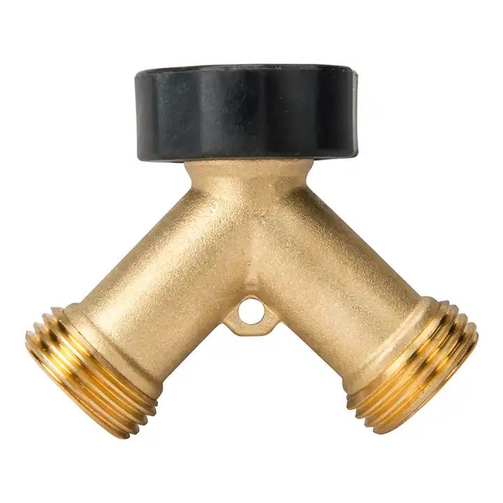 GeRain Hengxin 2 Way Garden Y Brass Water Pipe Hose Connector