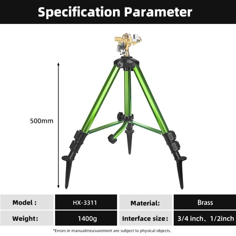 GeRain Hot Sell Green Aluminum Tripod Impact Sprinkler Water Garden for Lawn
