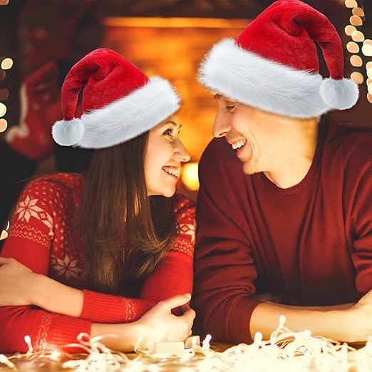 GerainChristmas Decorations Thick Long Plush Hat Short Plush Hat