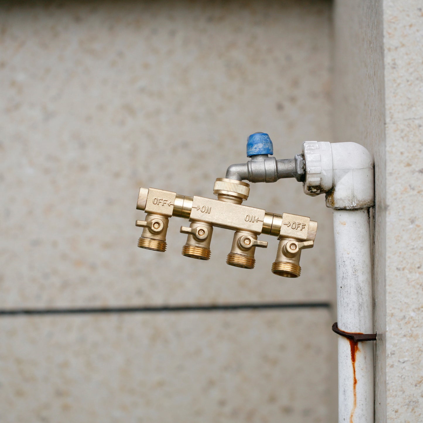 GeRain Garden 4 Way 3/4 Hose Connector Splitter with Two Rotating Branches Pipe Fitting