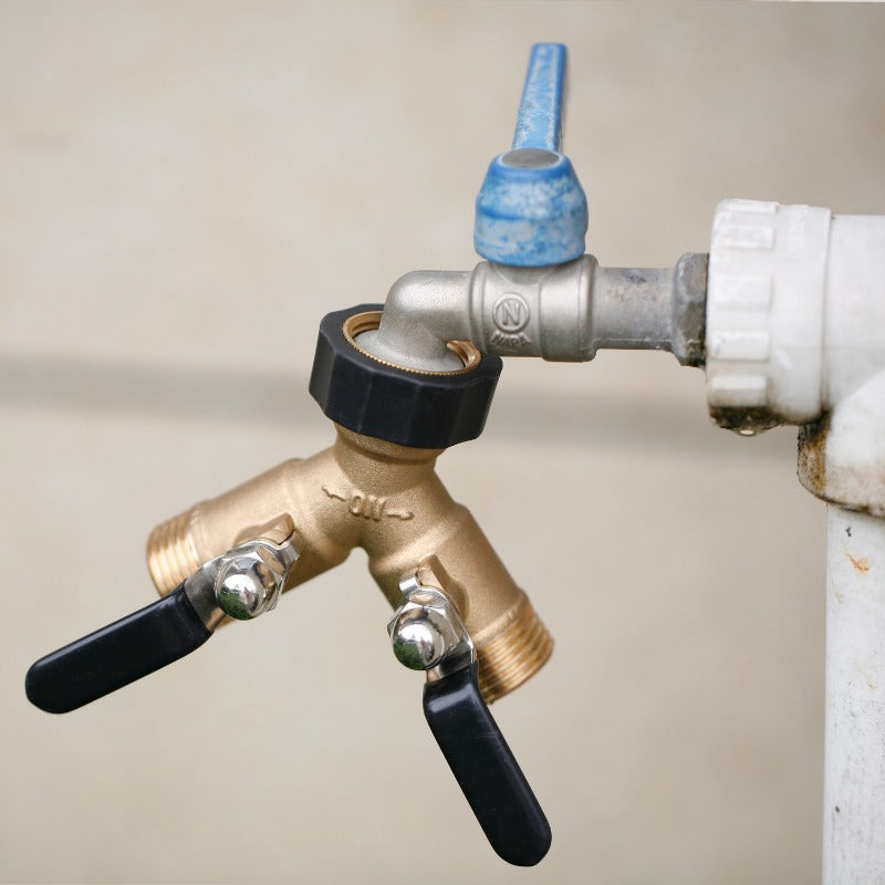 GeRain Extended Handle Garden Hose Connector Splitter Labor-Saving Water Splitter Splitter Valve for Garden