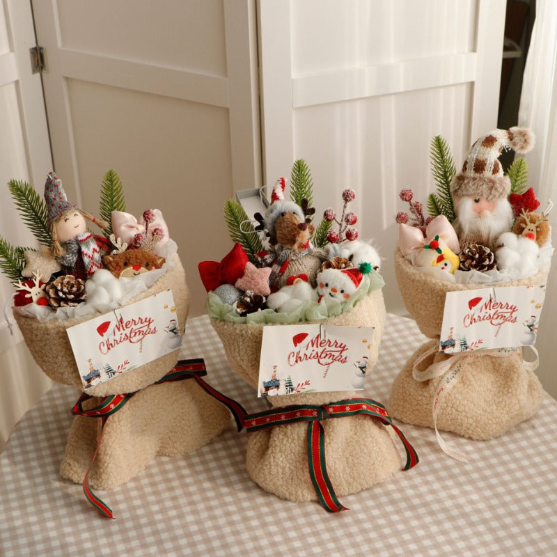 GerainChristmas Old Man Ornaments Dolls Doll Bouquet for Girlfriend Bestie Birthday Christmas Eve Christmas Small Gift