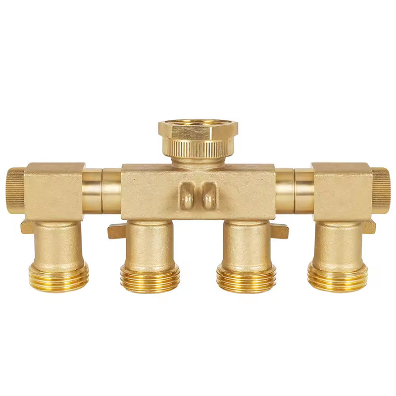 GeRain Garden 4 Way 3/4 Hose Connector Splitter with Two Rotating Branches Pipe Fitting