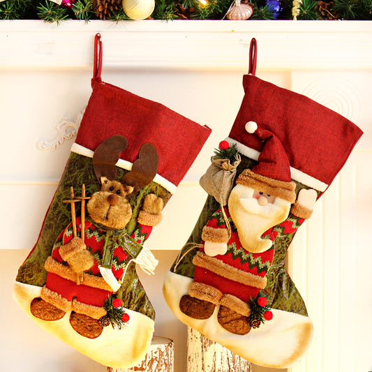GerainNew Large Christmas Socks Christmas Children's Candy Socks Gift Bag Gift Socks