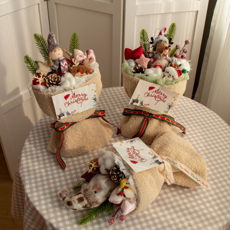 GerainChristmas Old Man Ornaments Dolls Doll Bouquet for Girlfriend Bestie Birthday Christmas Eve Christmas Small Gift