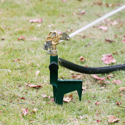 GeRain 1set Adjustable Pulsating Water Sprinkler Head on Step Spike for Lawn