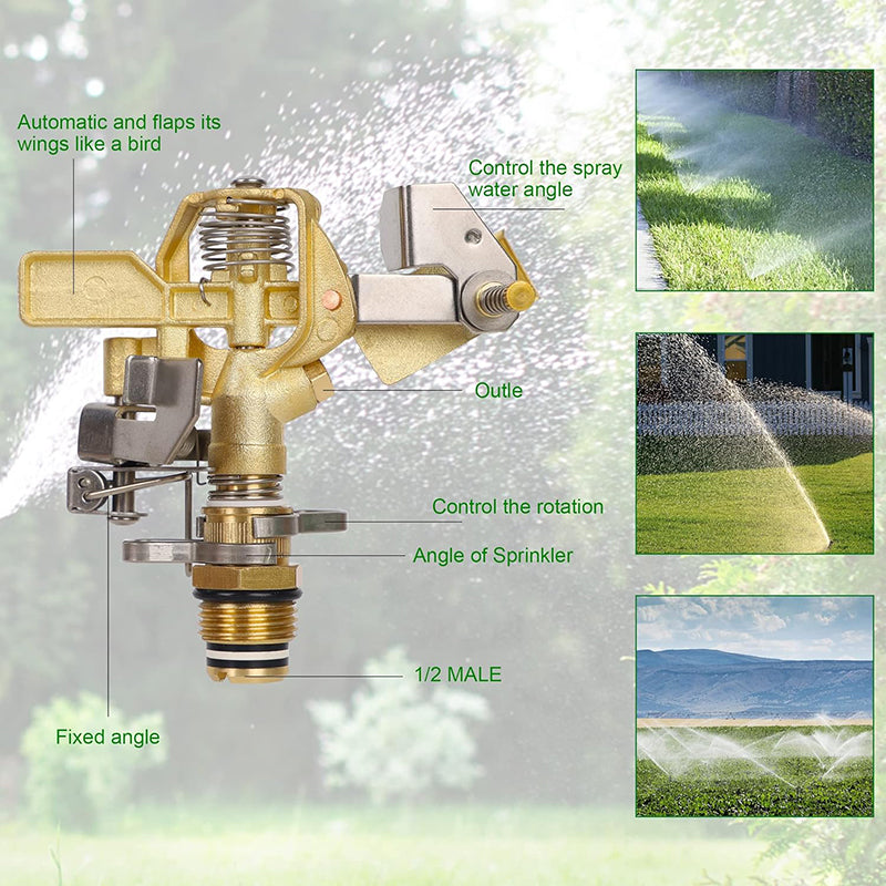 GerainAgriculture Water Irrigation Impact Sprinkler with Metal Spike
